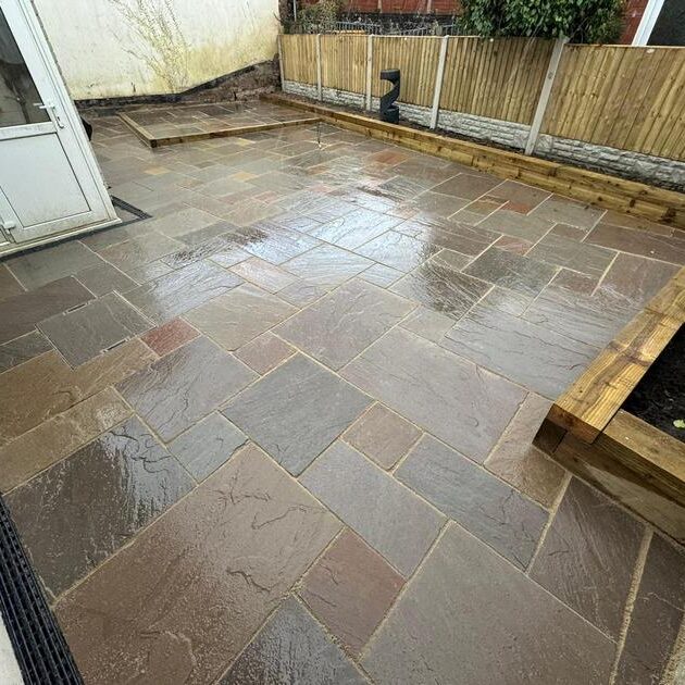 burnley indian sandstone patio fencing sleepers 21 burnley indian sandstone patio fencing sleepers 21