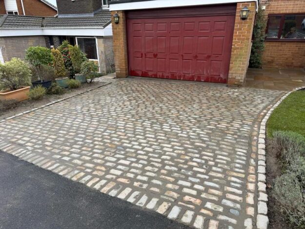 stone patio and cobble driveway restoration 30